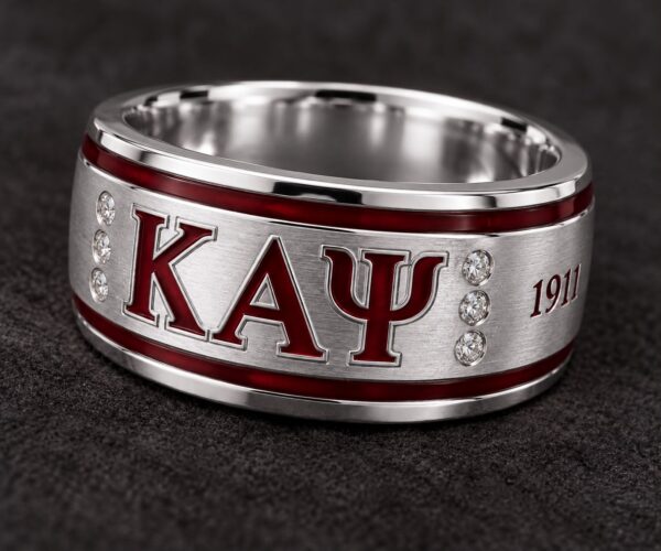 Kappa Silver Ring w/Diamonds